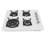 כיריים גז 4 להבות Midea מידאה 6742 60GL403 זכוכית לבנה