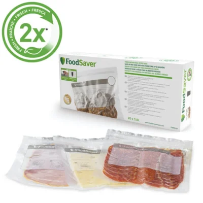 מארז שקיות ואקום עם רוכסן זיפ-לוק 3.78 ליטר FVB016X FoodSaver פוד סייבר