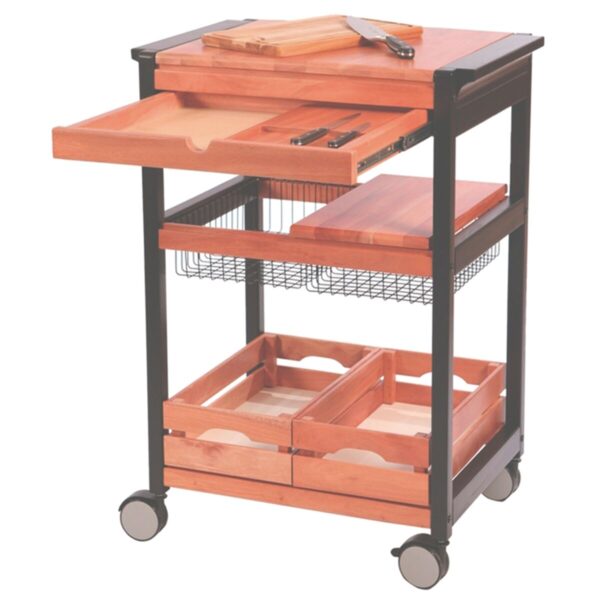 עגלת חיתוך והגשה 63x45x90 עשויה עץ מהגוני