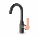 ברז ברבור שחור מט/רוזגולד קצר מעוצב 155104 שגיב SAGIV