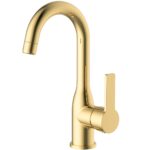 ברז ברבור זהב מוברש קצר מעוצב 155106 שגיב SAGIV