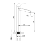 ברז גבוה לכיור מונח