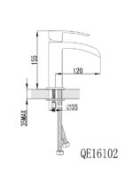 ברז אמבטיה ניצב בינוני מפל