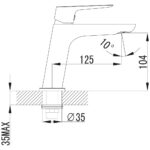 ברז מים קרים גבוה שחור מט/רוזגולד 155109 שגיב SAGIV