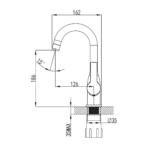 ברז ברבור קצר מעוצב Sagiv שגיב A2 (S1000) כרום 15568