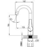 ברז ברבור קצר מעוצב שגיב SAGIV 155107 בצבע זהב