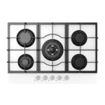 כיריים גז 5 להבות 100119/8800 זכוכית לבנה אלקטרה ELECTRA