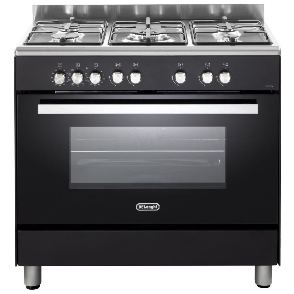 תנור משולב כיריים גז 5 להבות Delonghi דלונגי DEMA965IL שחור