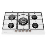 כיריים גז 5 להבות 100119/8800 זכוכית לבנה אלקטרה ELECTRA