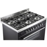 תנור משולב כיריים גז 6 להבות Delonghi דלונגי PRO966MAIL שחור