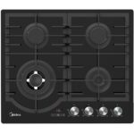 כיריים גז 4 להבות זכוכית כולל טיימר דיגיטלי Midea מידאה 60GH096 6736