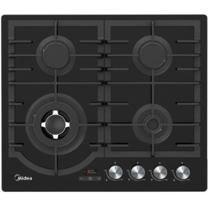 כיריים גז 4 להבות זכוכית כולל טיימר דיגיטלי Midea מידאה 60GH096 6736