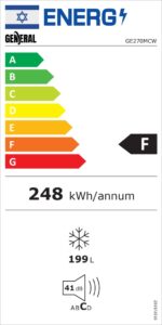 מקפיא תעשייתי שוכב GE270MCW לבן general ג'נרל