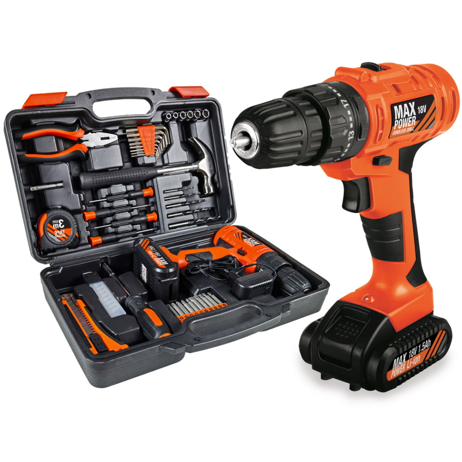 סט מברגה אימפקט נטענת 18V כולל 45 חלקים Pure Energy פיור אנרג'י DRILLX45