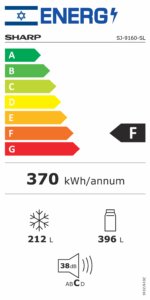 מקרר 4 דלתות 608 ליטר Sharp שארפ SJ9160WH