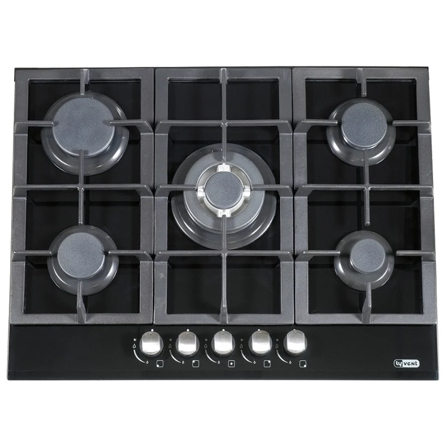 כיריים גז 5 להבות Ly Vent ליונט HOT679 שחור