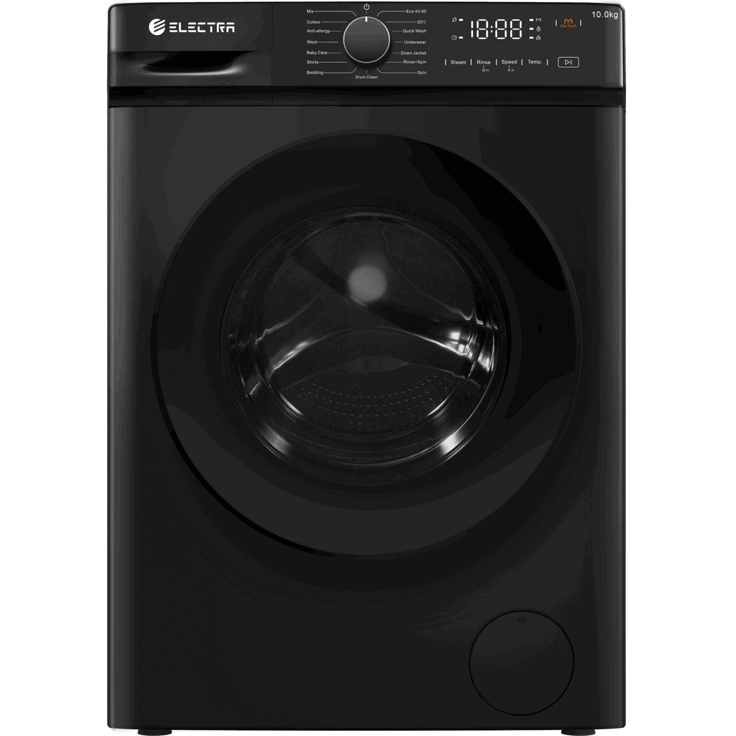 מכונת כביסה חזית 10 ק"ג Electra EL100386 אלקטרה צבע שחור