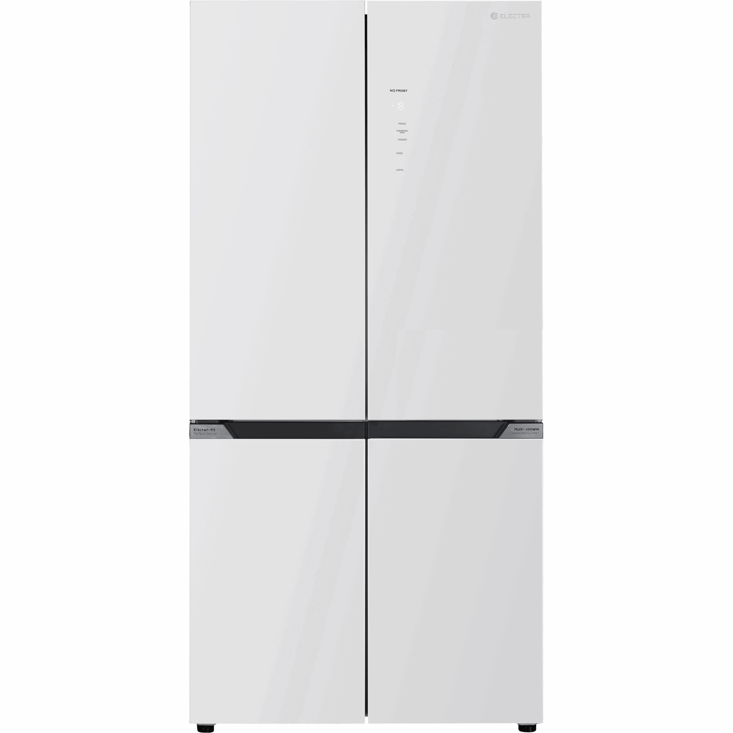 מקרר 4 דלתות  בעומק 60 ס"מ (קו-אפס) Electra EL560GW זכוכית לבנה