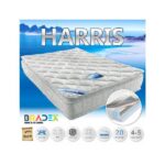 מיטה זוגית מעוצבת בריפוד בד עם רגלי עץ FIONA ברדקס BRADEX