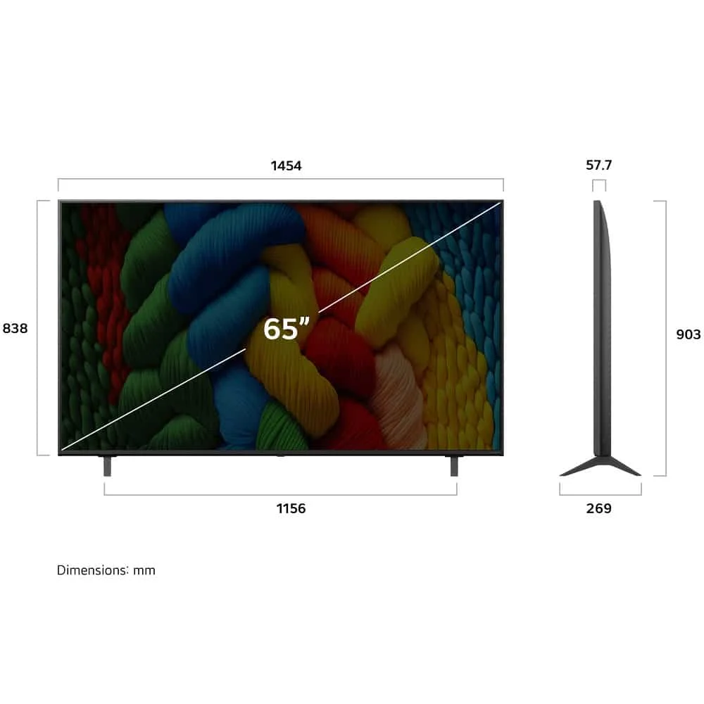 טלוויזיה חכמה 65" LG 4K NanoCell אל ג'י 65NANO80A6A