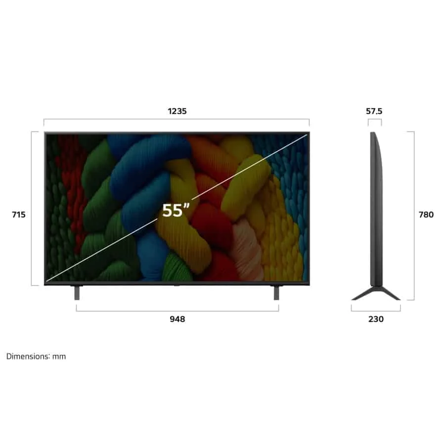 טלוויזיה חכמה 55" LG 4K NANO אל ג'י 55NANO80A6A