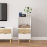 ארונית דגם אוסטין OSTIN ברוחב 48 ס"מ בגוון לבן ואלון מבית סטאר שופ STAR SHOP