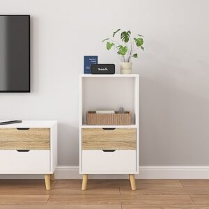 ארונית דגם אוסטין OSTIN ברוחב 48 ס"מ בגוון לבן ואלון מבית סטאר שופ STAR SHOP