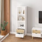 ⁦ארונית דגם דנוור DENVER ברוחב 48 סמ בגוון לבן ואלון מבית סטאר שופ STAR SHOP⁩ – תמונה ⁦2⁩