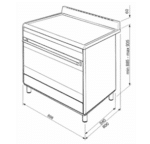 תנור משולב כיריים גז 90 סמ BG91 סמג SMEG