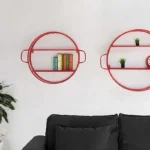 זוג מדפי מתכת דגם רשת מתכת אדומה מבית סטאר שופ STAR SHOP