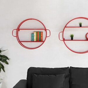 זוג מדפי מתכת דגם רשת מתכת אדומה מבית סטאר שופ STAR SHOP