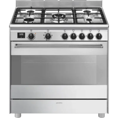 תנור משולב כיריים גז 90 סמ BG91 Inox סמג SMEG
