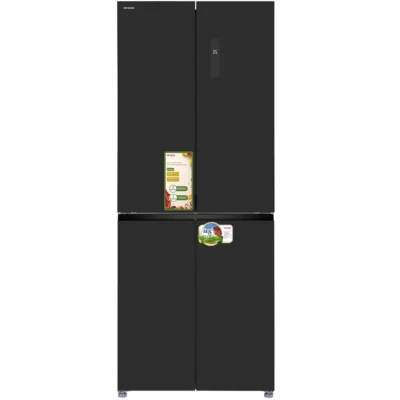מקרר 4 דלתות Aiwa איווה NF5500 זכוכית שחורה NF5500-BG