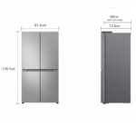 ⁦מקרר 4 דלתות אינוורטר - 665 ליטר LG אל ג'י GR-728S נירוסטה⁩ – תמונה ⁦8⁩