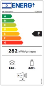 ⁦מקרר מקפיא תחתון 462 ליטר LG אל ג'י R2B479B נירוסטה מושחרת⁩ – תמונה ⁦4⁩