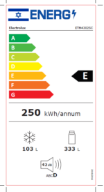 ⁦מקרר ‏מקפיא עליון ‏436 ‏ליטר Electrolux ETM4302SC אלקטרולוקס⁩ – תמונה ⁦3⁩