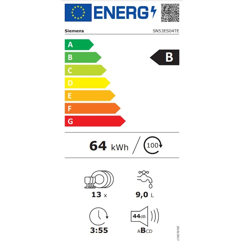 מדיח כלים חצי אינטגרלי Siemens סימנס iQ300 SN53ES04TE
