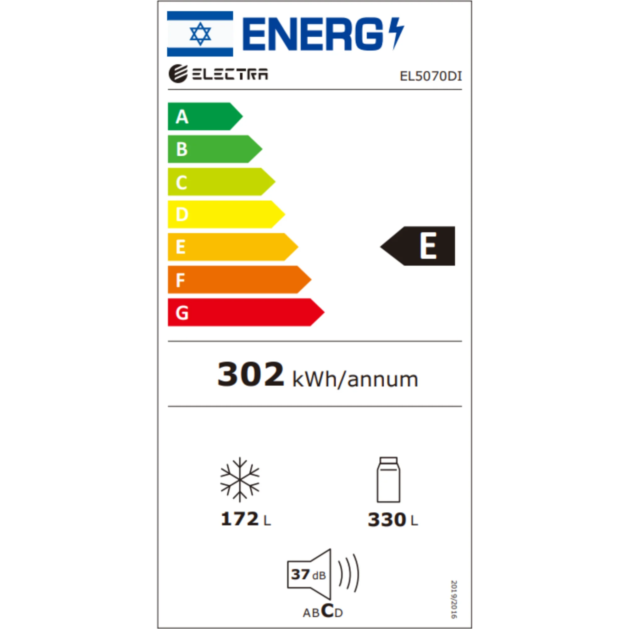 מקרר 4 דלתות 502 ליטר Electra EL5070DI קו אפס עם ארונות מטבח נירוסטה מושחרת