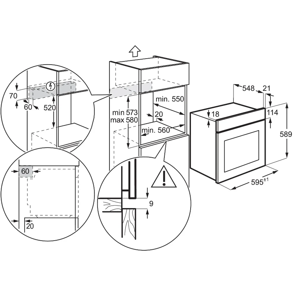 תנור אפייה בנוי דיגיטלי פירוליטי Electrolux אלקטרולוקס EOP5322K