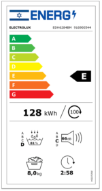 ⁦מייבש כביסה משאבת חום 8 ק"ג EDH6284BM אלקטרולוקס ELECTROLUX⁩ – תמונה ⁦2⁩